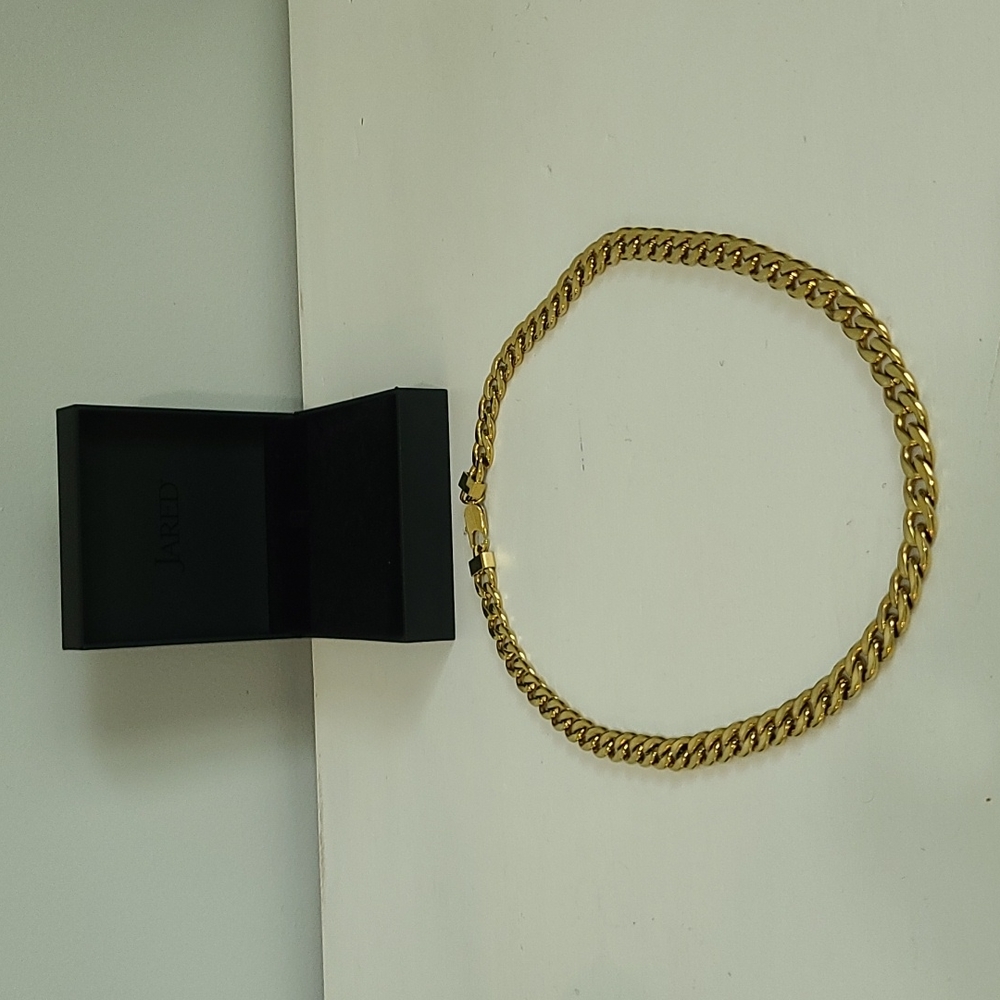 Jared's Men Curb Chain Necklace Gold Ion-Plated Stainless Steel 22"